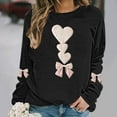 thumbnail image 1 of Sweatshirts for Womens Valentine's Love Heart Bow Printed Shirts Long Sleeve Round Neck Blouses Valentine's Day Sweater Pullover Tops Plus Size, 1 of 5