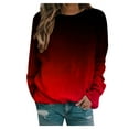 thumbnail image 1 of Sweatshirts for Womens Winter Fall Clothes Pullover Long Sleeve Hot-Print Gradient O Neck Sweatshirt Loose Blouse Tops, 1 of 5