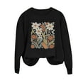 thumbnail image 1 of Sweatshirts without Hood,Women Fleece Round Neck Love Printed Long Sleeve Warm Pullover Sweaters Fall Winter Casual Loose Elegant s Tops Preppy Clothes Cute Teen Girls Outfits XS-XL, 1 of 3