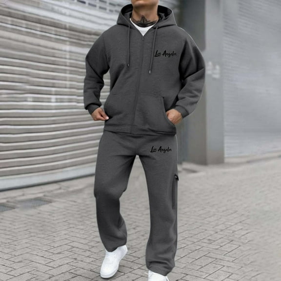 Sweatsuit For Men 2 Piece Outfits Athletic Sweatsuit Full Zip Jogging Long Sleeve Casual Sports Outfits Sports Outfits Sets