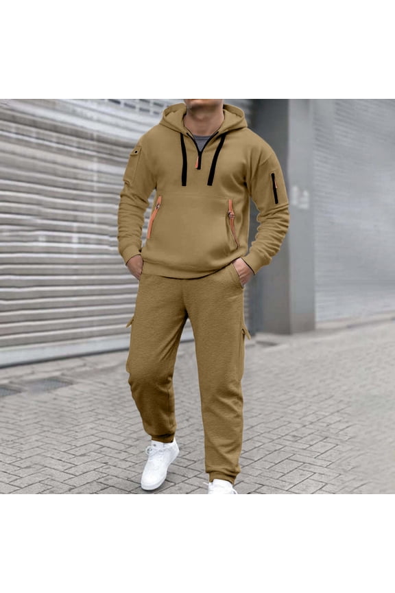 Sweatsuit For Men 2 Piece Outfits Plain Casual Zip up Full Sleeve Jogging Outfit For Men Track Suit for Jogging or Warm Up