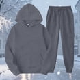 thumbnail image 1 of Sweatsuit Set Women Oversized Long Sleeve Hoodie Pullover Sweatshirt Tracksuit Jogger Sweatpants Outfits Dark Gray XL, 1 of 4