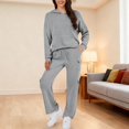 thumbnail image 1 of Sweatsuit Women Casual Comfort Sweat Set Womens Two Piece Sweatshirts Straight Leg Pants Tracksuit, 1 of 5