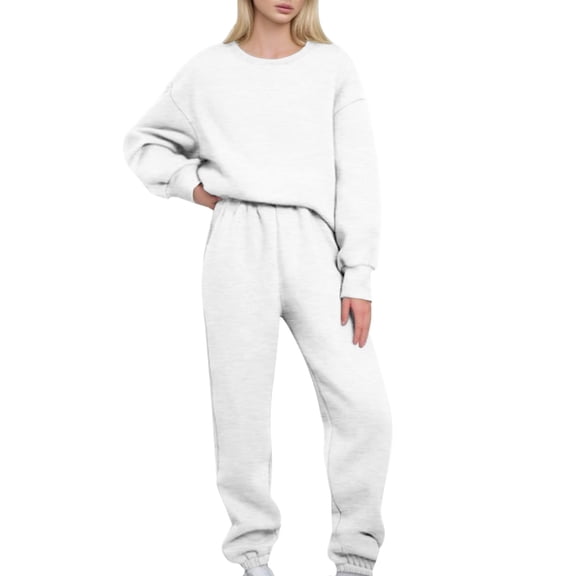 Sweatsuit Women Casual Two Piece Tracksuit Womens Sweatshirts Straight Leg Pants Set
