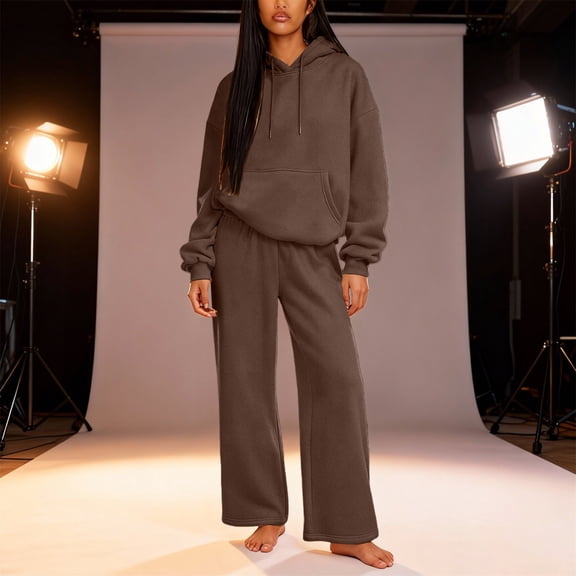 Sweatsuit Women Womens 2piece Set Outfit for Women Casual Sweatshirts Straight Leg Pants