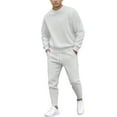 thumbnail image 1 of Sweatsuits 2 Piece for Men Casual Sports Long Sleeve Pullover Sweatshirt and Jogger Pant Sets Solid Sweat Suits (XL, White), 1 of 5