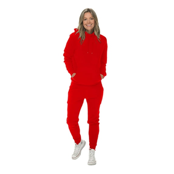 Sweatsuits 2Pcs Sets for Women Mens Tracksuit Unisex Hoodie and Sweatpant Tracksuit Sets Track Suit Set Super Soft High Quality Red Set of 2 Casual Sport Tops Jogging Set Womens Sweatsuits