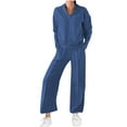 thumbnail image 1 of Sweatsuits 2pcs Sets Womens Plus Size Lounge Set Fall Outfits Casual Long Sleeve V Neck Top Pocket Sport Pants Oversized Tracksuits, 1 of 6
