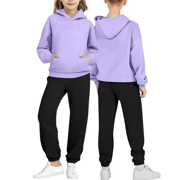 Sweatsuits Boys Girls 2 Piece Jogging Outfits Sportswear Long Sleeve Hoodie and Jogger Pant Sets Kids 2-14 Years (11 Years, Multicolor)