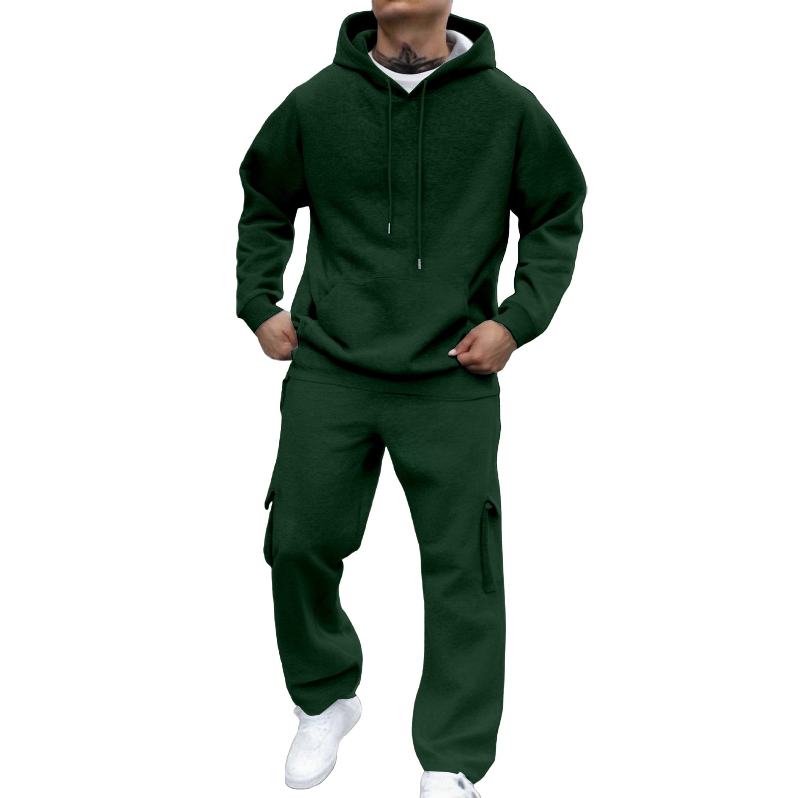 Letdown Men's 2 Piece Outfits Crew Neck Pullover Hoodie Sweatshirt