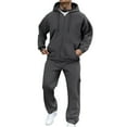 thumbnail image 1 of Sweatsuits For Men Set 2 Piece Adults, Men's Tracksuits Outfit Outfits Hooded Tracksuit Loungewear Sweatsuit with Pockets, 1 of 9