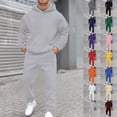 thumbnail image 1 of Sweatsuits For Men Set 2 Piece Casual Solid Color Hoodies Sweatshirt And Joggers Sweatpants Set Street Fall Sport Suit Sets Winter Clothes Outfits, 1 of 4