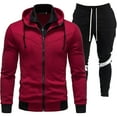 thumbnail image 1 of Sweatsuits For Men Set 2 Piece, Mens Tracksuits Pullover Tracksuit Hoodie Pockets Sweatpants Sport Jogger Sweatsuit (XXXL,Red), 1 of 2