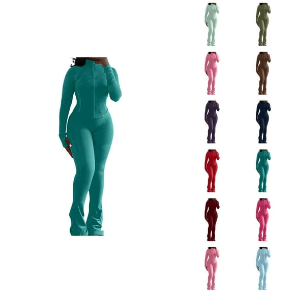 Sweatsuits For Women Set 2 Piece Outfits Sexy Long Sleeve Bodysuits Top Skinny Pants Sets Tracksuits Capri For Women Casual Summer
