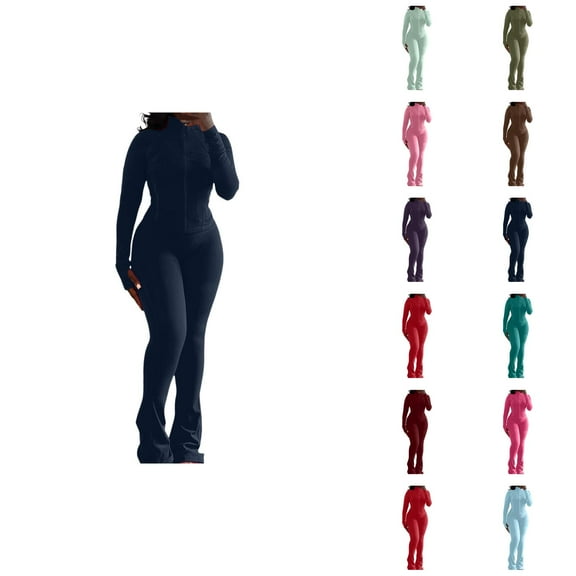 Sweatsuits For Women Set 2 Piece Outfits Sexy Long Sleeve Bodysuits Top Skinny Pants Sets Tracksuits Capri Pants
