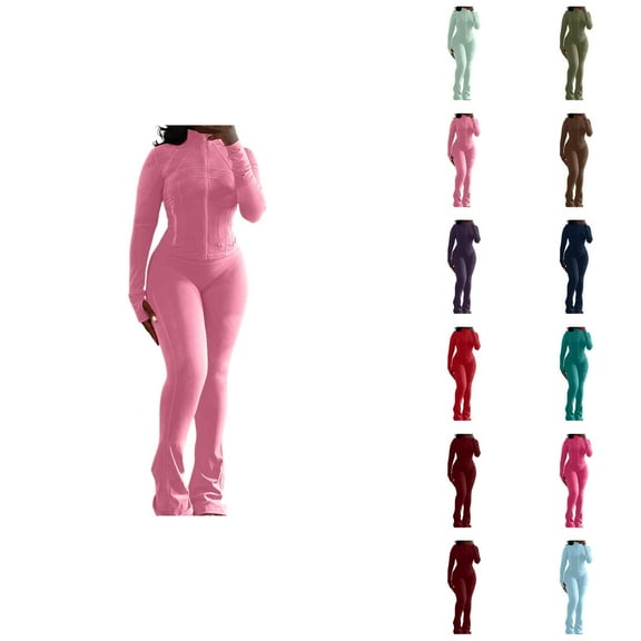 Sweatsuits For Women Set 2 Piece Outfits Sexy Long Sleeve Bodysuits Top Skinny Pants Sets Tracksuits Womens Casual Pants For Summer