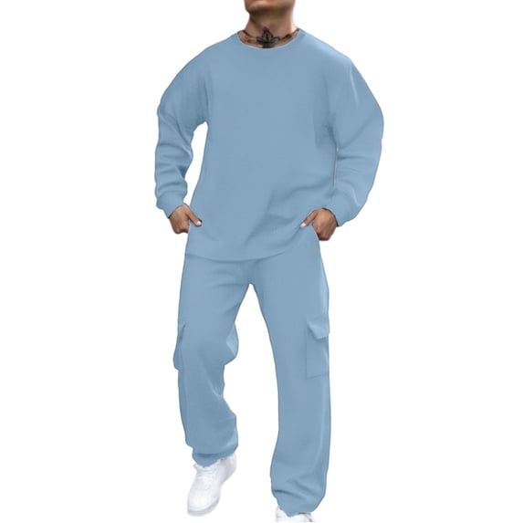 Sweatsuits For Men Big And Tall, Men's Tracksuits 2 Piece Outfit Casual Long Sleeve Tracksuit Outfits Sets Autumn Winter Packwork Sweatshirt Top Pants