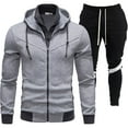 thumbnail image 1 of Sweatsuits For Men Set 2 Piece Adults, Mens Tracksuit Hoodie Sweatsuit Gym Training Wear Long Sleeve Sweatshirt Drawstring Sweatpants Lounge (XL,Light Gray), 1 of 2