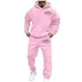 thumbnail image 1 of Sweatsuits for Men Set 2 Piece Casual Solid Color Long Sleeve Letter Printed Pullover Sweatshirt and Sweatpants Tracksuits Comfortable Soft Jogging Suit, 1 of 4