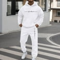 thumbnail image 1 of Sweatsuits for Men Set 2 Piece Letter Graphic Hoodie Sweatshirt and Drawstring Sweatpants Sets Casual Solid Fall Fashion Sport Suits Winter Clothes Outfits, 1 of 5
