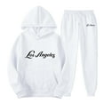 thumbnail image 1 of Sweatsuits for Men Set 2 Piece Solid Color Hoodie Sweatshirt And Joggers Sweatpants Sets Leisure Fall Winter Long Sleeve Pullover Suit with Pocket WH1 S, 1 of 2