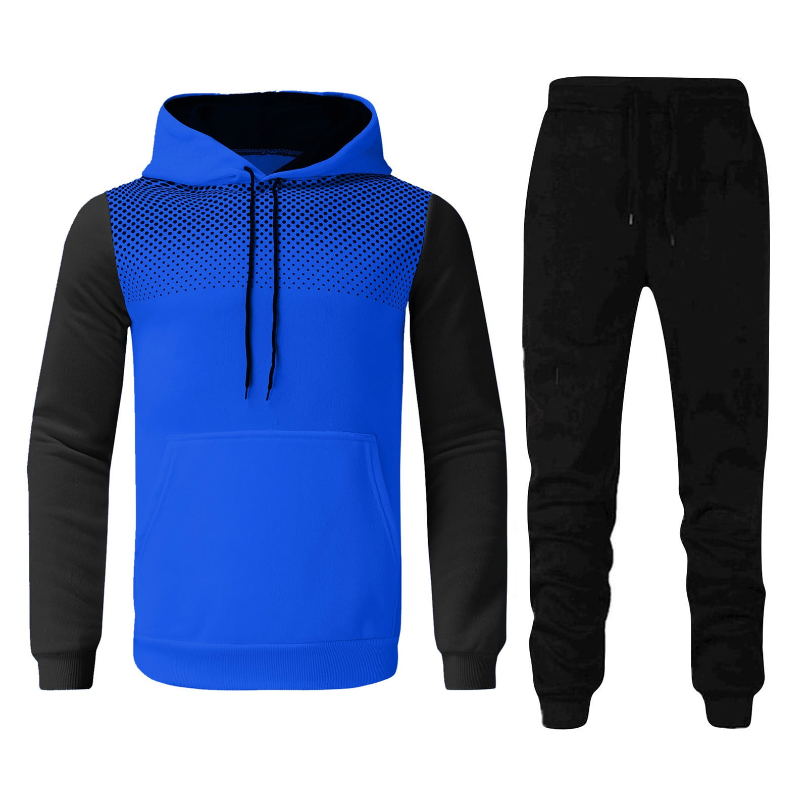 Sweatsuits Mens 2 Pieces Men's Fall/Winter Fitness Polka Dot Color