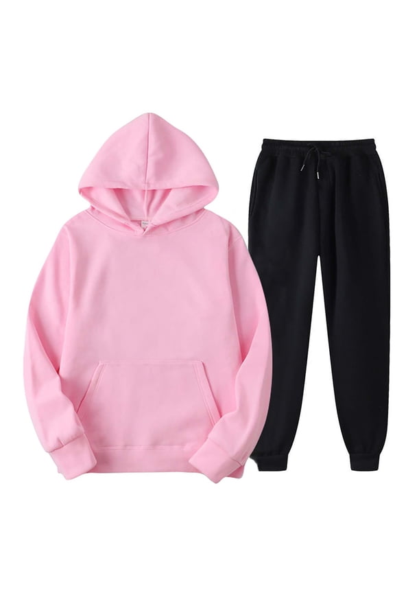 Sweatsuits Set for Women Mens 2 Piece Joggers Set Long Sleeve Hoodie Sweatshirt Matching Sweatpants with Pockets Ladies Clothes
