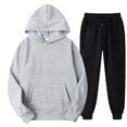 thumbnail image 1 of Sweatsuits Set for Women Mens 2 Piece Joggers Set Long Sleeve Hoodie Sweatshirt Matching Sweatpants with Pockets, 1 of 5