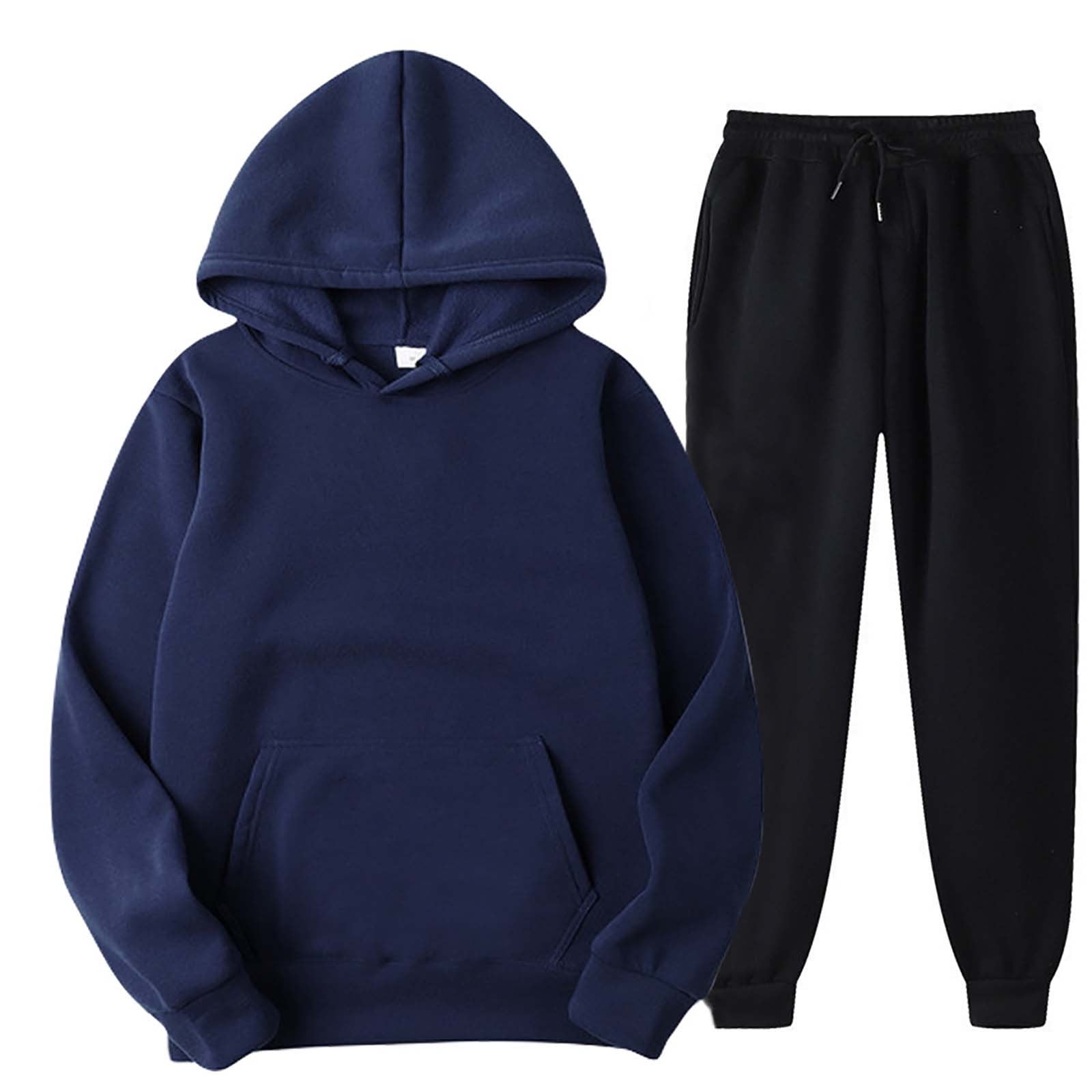 Sweatsuits Set for Women Mens 2 Piece Joggers Set Long Sleeve Hoodie Sweatshirt Matching Sweatpants with Pockets Walmart