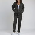 thumbnail image 1 of Sweatsuits Women 2 Piece Outfit Cozy Fleece Oversized Zip Up Hoodie Jogger Sweatpants Set Lounge Matching Sweat Sets Black S, 1 of 3