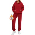 thumbnail image 1 of Sweatsuits Women 2 Piece Outfit Fleece Oversized Hoodie Joggers Sweatpants Track Suits Matching Lounge Pants Sets Red 3XL, 1 of 3