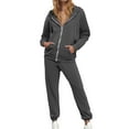 thumbnail image 1 of Sweatsuits Women 2 Piece Outfit Zip Up Jacket Oversized Hoodie Jogger Sweatpants Set Cozy Matching Sweat Sets [Gaexia], 1 of 5