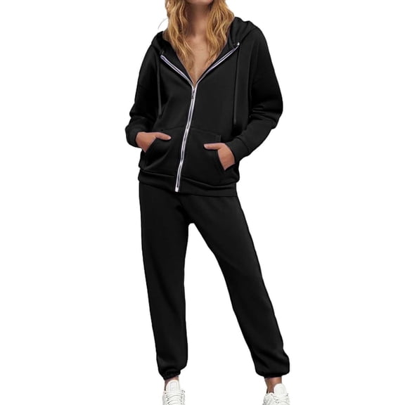 Sweatsuits Women 2 Piece Outfit Zip Up Jacket Oversized Hoodie Jogger Sweatpants Set Cozy Matching Sweat Sets [Gaexia]