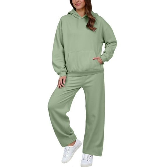 Sweatsuits Women 2 Piece Outfit Jogger Set Cute Hoodie Top and Loose Fit Wide Leg Pants Tracksuit Set Trouser Suit Casual Fitness Set Sports Suit Valentine's Day