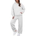 thumbnail image 1 of Sweatsuits Women 2 Piece Outfit Jogger Set Cute Hoodie Top and Loose Fit Wide Leg Pants Tracksuit Set Trouser Suit Casual Fitness Set Sports Suit Valentine's Day, 1 of 4