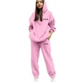 thumbnail image 1 of Sweatsuits Women 2 Piece Outfit Jogger Set Cute Hoodie Top and Pants Tracksuit Set Trouser Suit Casual Fitness Set Sports Suit Valentine's Day, 1 of 4
