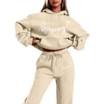 thumbnail image 1 of Sweatsuits Women 2 Piece Outfit Jogger Set Hoodie Top and Loose Fit Wide Leg Pants Tracksuit Set Trouser Suit Casual Fitness Set Sports Suit Valentine's Day, 1 of 4