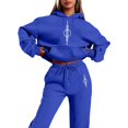 thumbnail image 1 of Sweatsuits Women 2 Piece Outfit Jogger Set Hoodie Top and Loose Fit Wide Leg Pants Tracksuit Set Trouser Suit Casual Fitness Set Sports Suit Valentine's Day, 1 of 4
