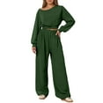 thumbnail image 1 of Sweatsuits Women 2 Piece Outfit Jogger Set Sweatshirt Top and Loose Fit Wide Leg Pants Tracksuit Set Trouser Suit Casual Fitness Set Sports Suit Valentine's Day, 1 of 5