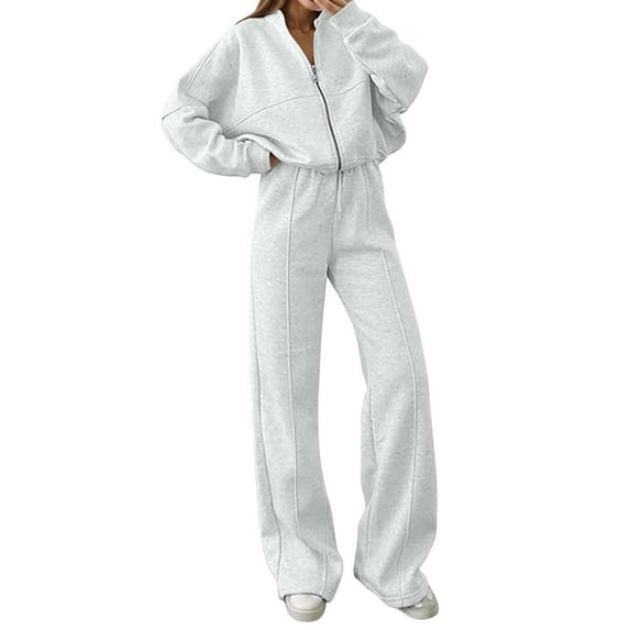 Sweatsuits Women 2 Piece Outfit Jogger Set Sweatshirt Top and Loose Fit Wide Leg Pants Tracksuit Set Trouser Suit Casual Fitness Set Sports Suit Valentine's Day