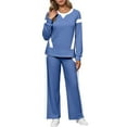 thumbnail image 1 of Sweatsuits Women 2 Piece Outfit - Long Sleeve Sweatshirt With Jogger Pants Set Womens Matching Sets Lounge Sets, 1 of 5