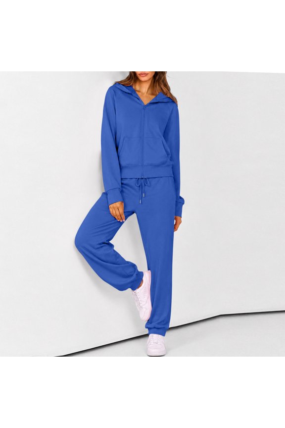 Sweatsuits Women 2 Piece Outfit Zip Up Jacket Comfort Jogger Set Fleece Hoodie and Sweatpants Set Matching Sweat Sets