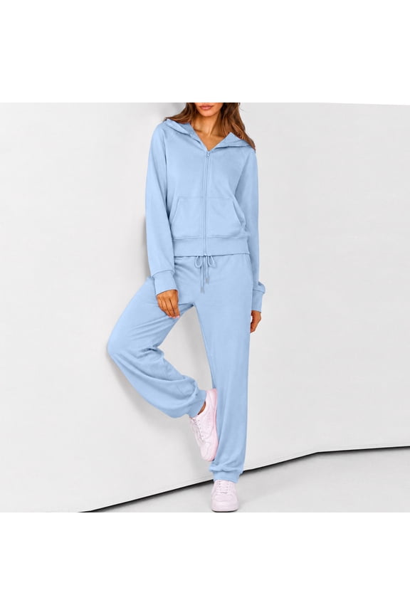 Sweatsuits Women 2 Piece Outfit Zip Up Jacket Comfort Jogger Set Fleece Hoodie and Sweatpants Set Matching Sweat Sets