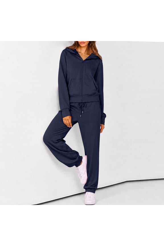 Sweatsuits Women 2 Piece Outfit Zip Up Jacket Comfort Jogger Set Fleece Hoodie and Sweatpants Set Matching Sweat Sets