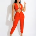 thumbnail image 1 of Sweatsuits for Women Sweatpants Set for Women Workout Sets for Women 2 Piece Women Pants Suits Womens 2 Piece Outfits Women's Fashion Two-Piece Solid Color V-Neck Tube Tank and Long Pants Casual Suit, 1 of 8