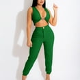 thumbnail image 1 of Sweatsuits for Women Sweatpants Set for Women Workout Sets for Women 2 Piece Women Pants Suits Womens 2 Piece Outfits Women's Fashion Two-Piece Solid Color V-Neck Tube Tank and Long Pants Casual Suit, 1 of 8