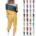 thumbnail image 1 of Sweatsuits Womens 2pcs Sets Jogger Set Casual 2 Piece Outfit Striped Sweatshirts Long Tracksuits, 1 of 6