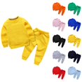 thumbnail image 1 of Sweatsuits for Girls Boys 2025 Plain Crewneck Sweatshirt Jogging Sweatpants 2 Piece Matching Set Kids Activewear Sets, 1 of 6