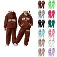 thumbnail image 1 of Sweatsuits for Girls Boys New York Sweatshirt and Jogger Sweatpants 2 Piece Matching Track Suit Boys Girls Activewear Sets, 1 of 7