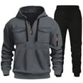 thumbnail image 1 of Sweatsuits for Men 2 Pcs Hoodie Men's Jogging Tracksuit Set Athletic Suit Set Dark Gray XXL, 1 of 3